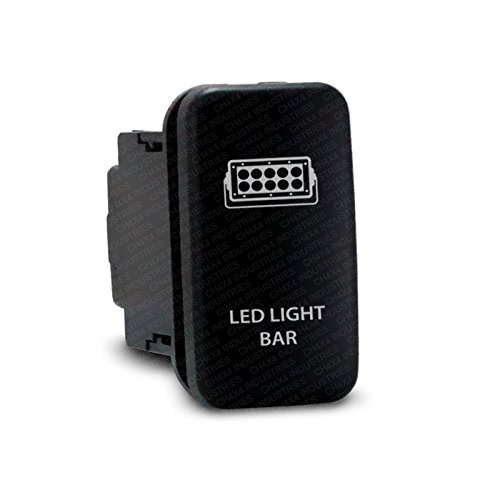 CH4X4 Push Switch for Toyota Tacoma, FJ Cruiser, Land Cruiser, Fortuner, Hilux, 4Runner, Prado 12V 3Amp - LED Light Bar Symbol - Green LED