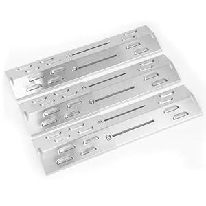 GRISUN 29–43 cm Verstellbare Brennerabdeckung für Gasgrill, Universal Edelstahl Flammverteiler Ersatzteile für Jamestown, Landmann, Enders, Charbroil, Taino, Barbecook, Proficook, 3 Stück