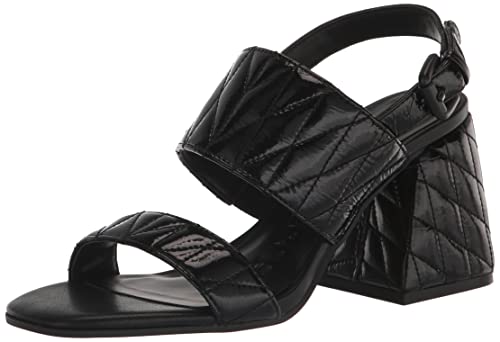 Karl Lagerfeld Paris Women's Sarina Quilted Open Toe Leather Heeled Sandal
