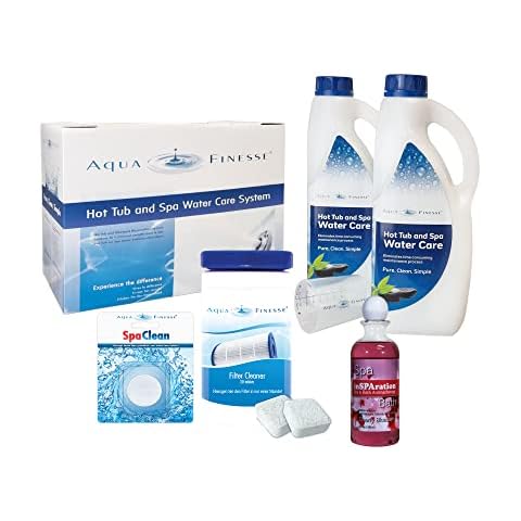 AquaFinesse Whirlpool Wasserpflegeset mit Chlortabletten + Whirlpoolduft inSparation, Filterreiniger Tabs, Spa Clean Puck Cover