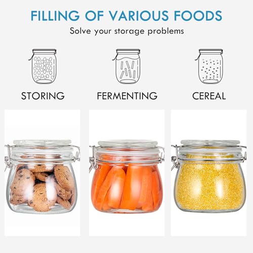 Save on YEBODA 16oz Glass Food Storage Jars with Airtight Lids (6 Pack) - Image 4