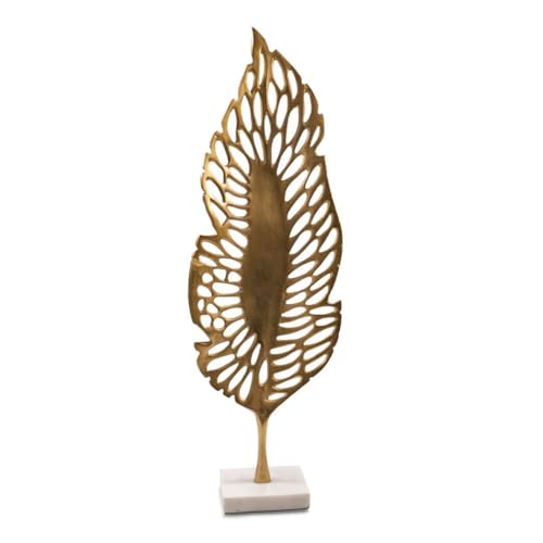 Escultura Primavera Hoja Dorada Alta 27.5 in