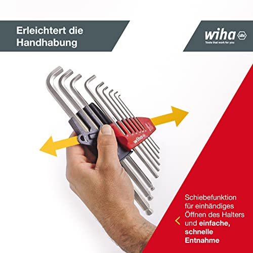 Wiha Stiftschlüssel Set mit ProStar Halter (07185) 10tlg. I Innensechskant Satz mit Kugelkopf I Innensechskantschlüssel 1,5/ 2/ 2… – Ansicht 5