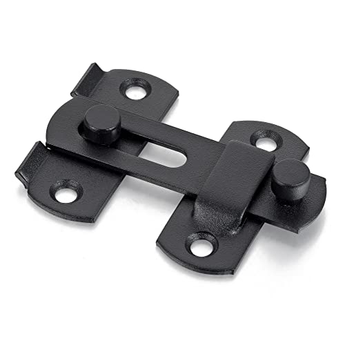 Iniret 4 Packs Barn Door Latches，2.75” X 2.02” Matte Black Stainless Steel Barn Gate Flip Door Latch Bi-Fold Door Lock,Sliding Door Antique Lock Gate Latches Wine Cabinet Closet Door Latches #TOP7