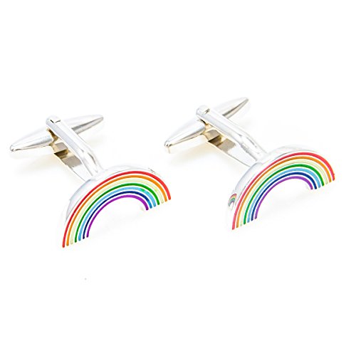 Mrcuff Rainbow Pair Cufflinks In A Presentation Gift Box & Polishing Cloth #TOP2