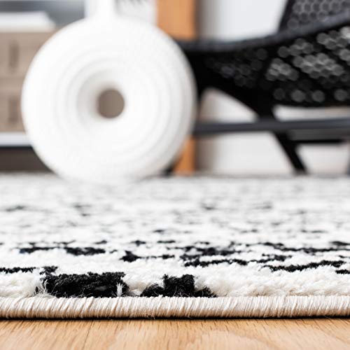 Safavieh Tulum Collection Area Rug - 8' X 10', Ivory & Black, Moroccan Boho Tribal Design, Non-Shedding & Easy Care, Ideal For High Traffic Areas In Living Room, Bedroom (Tul272B) #TOP3