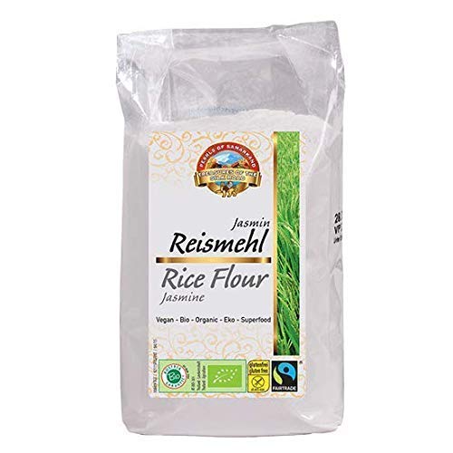 Harina de arroz Jazmín de comercio justo orgánica 3kg ecológica, Fairtrade, sin gluten 3kg Bio biológica, sin OMG 6x500g