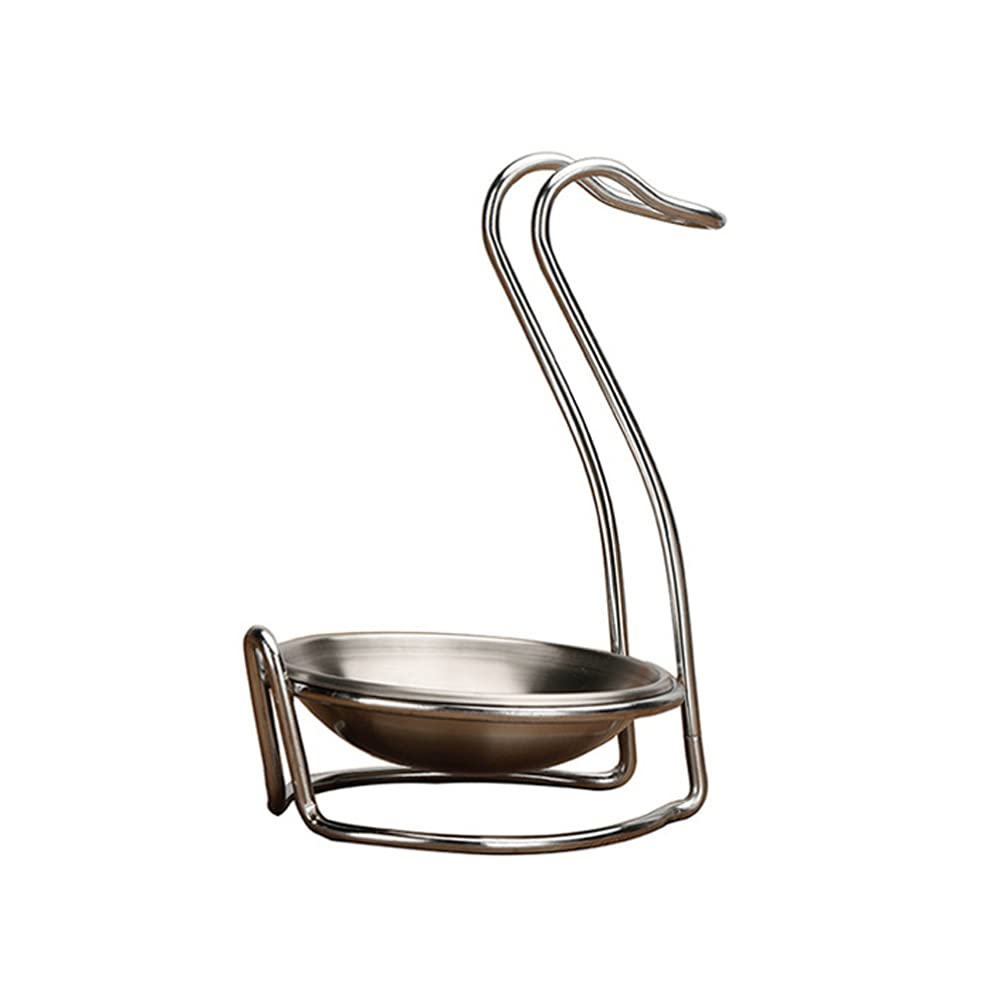 HEMOTONSoup Spoon Rest Holder Swan Shapes Stainless Steel Vertical Saving Soup Ladle Rack Holders for Restaurant Buffet Kitchen Countertops Decor Tool