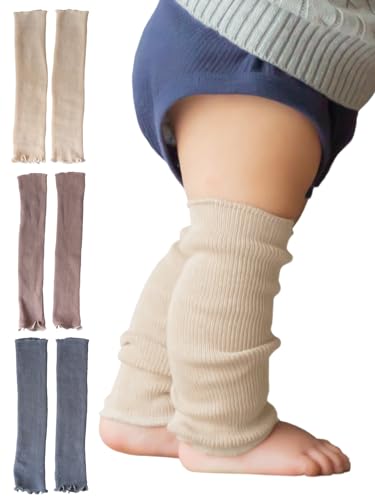 [SOWAN] [ソワン] 3足組 レッグウォーマー ベビー オーガニックコットン リブ編み 赤ちゃん 女の子 男の子 日本製 (アイボリー・ダスティピンク・チャコールグレー)のサムネイル