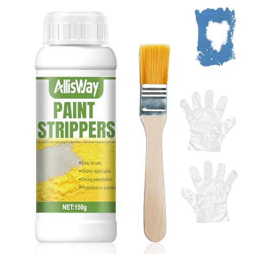 Allisway Decapante Pintura, Removedor de Pintura, Decapante Pintura Metal, Removedor Altamente Efectivo de Diversas Capas de Pintura, Apto para Superficies de Metal, Cemento y Piedra, 150 g