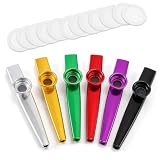 6 Pcs Kazoo,Kazoo Instrument,Kazu,Nasenflöte,Metallmaterial,Für Erwachsene Und Musikliebhaber Anfänger,Bunte Kazoo