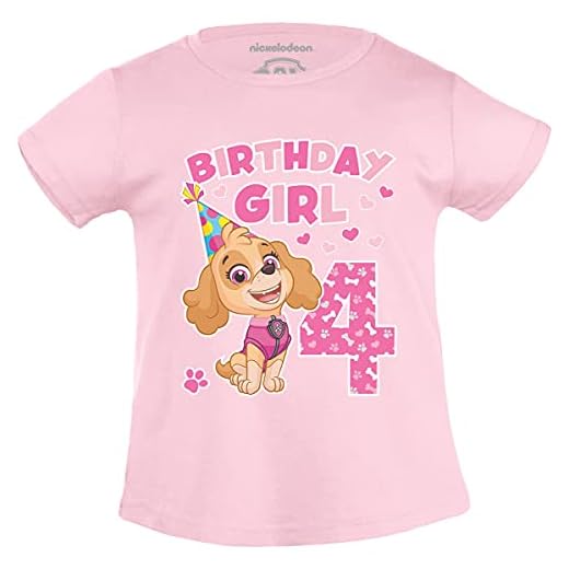PAW PATROL | Skye Birthday Girl | 4 Jahre Geburtstag T-Shirt