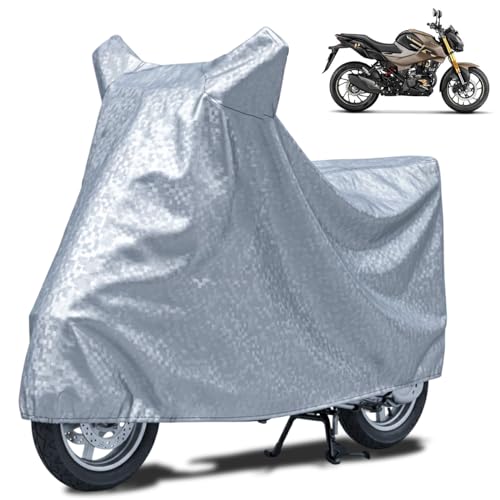 Image of FABTEC Waterproof Bike Body Cover Compatible with Hero Xtreme 160R, A2 (Silver)