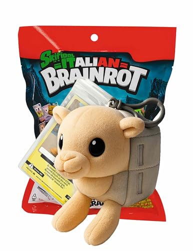 Generico Skifidol Italian Brainrot Camelo peluche 12 cm + 1 tarjeta, llavero decorativo, peluche suave color crema con ojos grandes, accesorio para mochilas