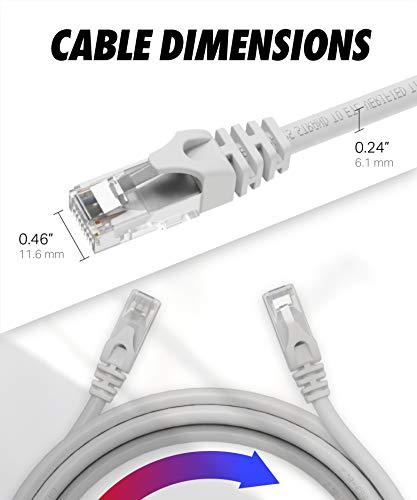 Cat6 Ethernet Cable, 20 Ft - Rj45, Lan, Utp Cat 6, Network Cord, Patch, Internet Cable - 20 Feet - White #TOP2