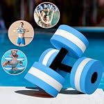 Water Aerobics EVA Water Foam Floating Dumbbell Automatic Float Aquatic Barbell for Water Yoga Fitness and Pool Exercise - 2 Pack