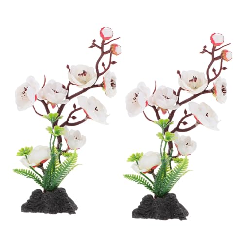 MOTHNUR 2個 日式和風刺身皿飾り リアルな装飾 生き生きとした緑の花草 モダンなテーブルデコレーション 寿司用皿アクセサリー