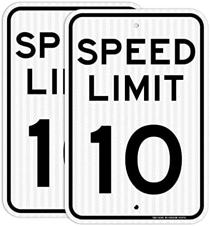 4 Pack Slow Down Speed Limit 15MPH Signs 12"x18" Reflective Aluminum - View #11