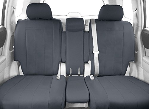 Front 40/20/40 Split Bench Seats, CalTrend DuraPlus Seat Covers for 2009-2010 Ford F-150|Ford F-250 Super Duty|Ford F-350 Super Duty|Ford F-450 Super Duty Charcoal Charcoal Insert and Trim