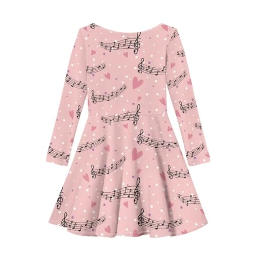 Pinupub Girls Long Sleeve Skater Dresses Novelty Fashion Fall Winter Casual Party Holiday Round Neck Swing Dress2