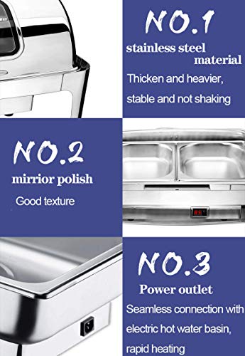 ksamwjf Elektrische Speisenwärmer für Partys und Buffets, Chafing Dish, 9L Kommerzieller Buffetwärmer Catering… – Bild 8