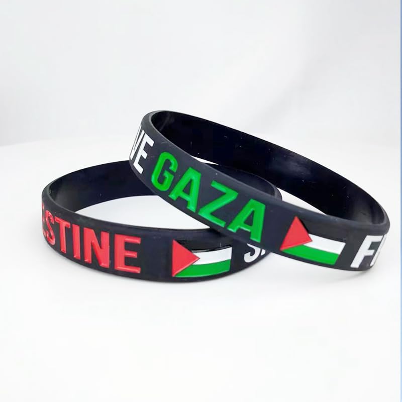 Fuqimanman2020 4pcs Free Palestine Bracelet for Women Men Silicone Free Palestine Sports Wristbands Waterproof Save Gaza Palestine Flag Bracelets