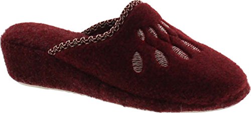 Women's 16717 Plush Comfort House Slippers Made In Europe,Bordo,39
