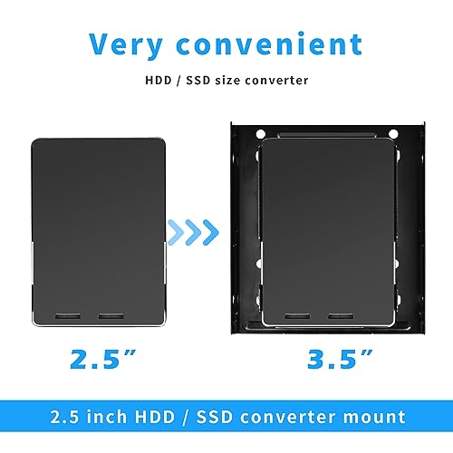 Image of ELUTENG 2.5 inch to 3.5 inch Hard Drive Adapter 2Pcs Double HDD SSD Mounting Stand | Double-Deck HDD SSD Mounting Rack, Metal HDD SSD Holder with Mounting Screws, Internal Hard Drive Bay Mounting Bracket for PC