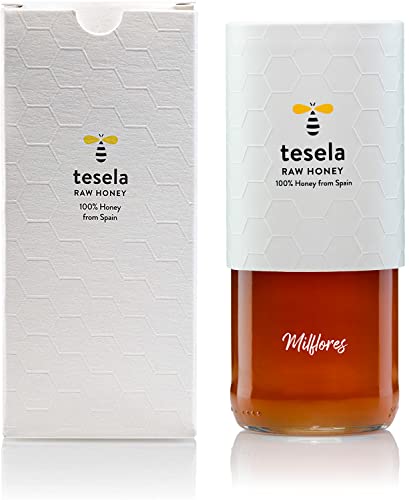 Pur miel d'abeilles, brut, naturel, non filtré, gourmand. Produit en Espagne. Non pasteurisé ni chauffé. Artisan en bocal en verre, idéal pour un cadeau (Toutes Fleurs) Cover