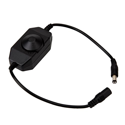 LED Dimmer 12V Supernight LED Dimmable Contrôleur Réglable 12V 5A pour Mono-couleur 3528 5050 Bande LED/lumière LED/rayures/lampe Interrupteur Variateur, Noir
