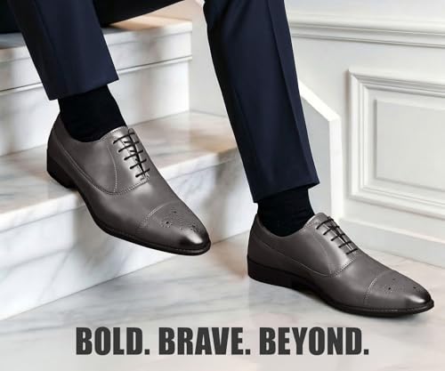 Image of LOUIS STITCH Men's Formal Shoe | Derby Shoes, Lace-Up Style, Shiny Finish | Solid Design | Perfect for Formal, Business Casual, and Parties (LSRGCT)