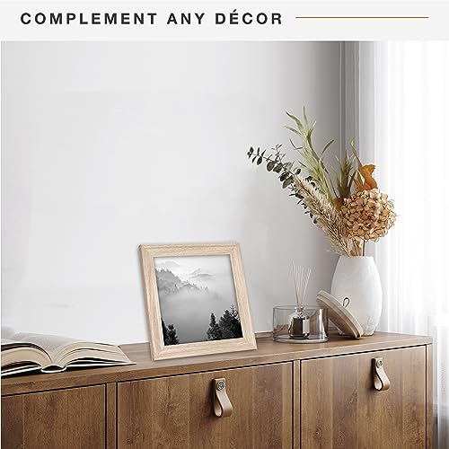 MCS Studio Gallery Classic 10x10 Picture Frame Natural Woodgrain, Vertical & Horizontal Wall Hanging Large Picture Frame for Photos, Posters & Art Prints (1-Pack)