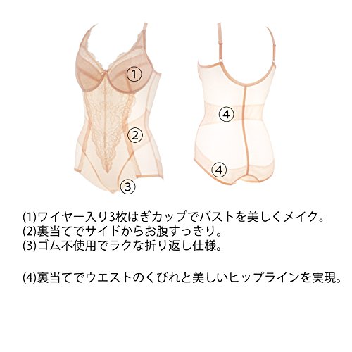 [セシール] ボディスーツ 色違い2枚組 ミディアムタイプ ソフトワイヤー入り レディース