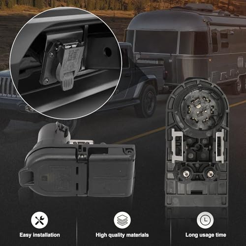 Image of Trailer Hitch 7 Pin Dual Camera Receptacle for 2020-2022 Yukon Sierra Tahoe Silverado Suburban 13526856 Trailer Plug Tow Vehicle Electrical
