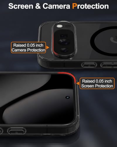 Image of Elzzi Anti Scratch Semi Translucent Cover for Google Pixel 10 Pro Case, Premium PC + TPU Magnetic Phone Cases Drop Proof, Compatible with Magsafe Slim Never Yellowing Shockproof