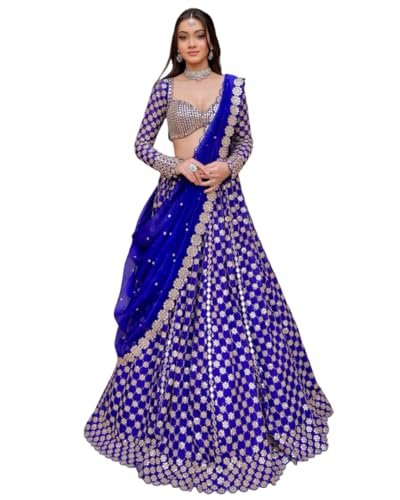 Womens Ready to wear Lehenga Choli Dupatta Embroidered Designer Lehenga Stitched Blouse for Women.