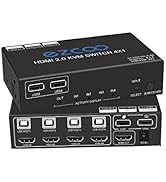 KVM Switch 4X1 HDMI Switch 4K@60Hz YUV444 18Gbps, 4 Ports USB 2.0 hub with hotkey/IR remote/mouse...