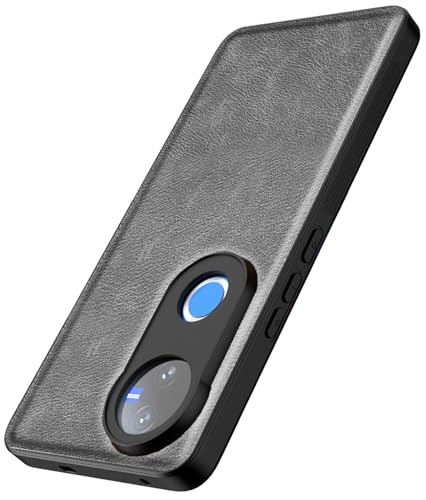 Image of Kapa Tux Leather Back Cover for Vivo T4R / V50 / V50E 5G | Slim Shockproof Camera Protection Bumper Case (Grey)