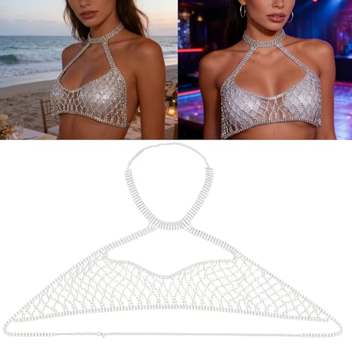 Brasier con diamantes de imitación sin mangas para damas de honor 3