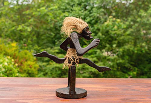 Estatua tribal rústica de madera tallada a mano, 7 pulg miniatura 1