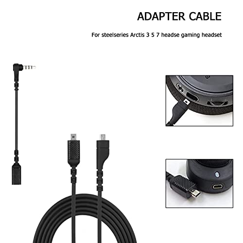 Adhiper Audio Extension Cable Replacement Sound Card Audio Cable Sound Card with 3.5mm Adapter Cable Compatible for SteelSeries Arctis 3/5/7 Gaming Headphones (1.5M) - Image 3