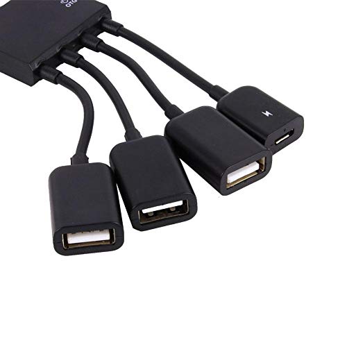 HUB divisor micro USB de 4 puertos Cable multipropósito Micro USB de carga de energía OTG Hub para...