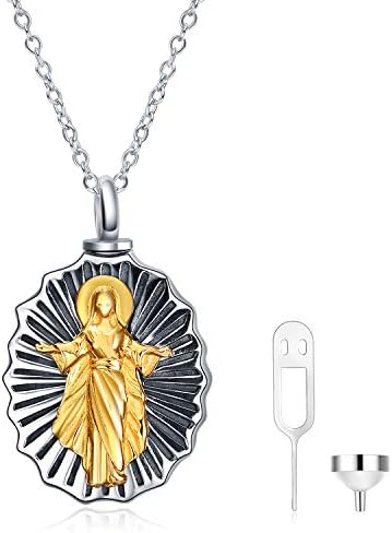WINNICACA Ashes Cremation Necklace Urn S925 Sterling Silver Cremation Necklace for Memory Ashes Necklaces for Women Memorial Urn Heart Necklace Fashion Jewellery