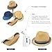 Comhats Summer Straw Fedora Hats for Men Beach Panama Gatsby Derby Trilby Dress UPF50+ Sun UV Protection X-Large XL Blue