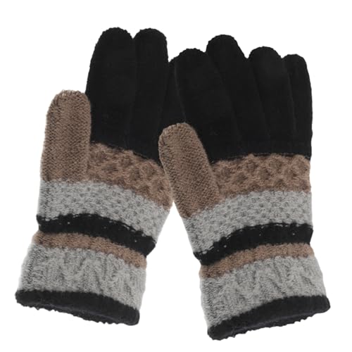 PartyKindom 1Pair Gloves for Adorable Striped Winter Mittens Soft and Warm Thermal Design for Boys and Finger Separation for Enhanced Dexterity and Comfort