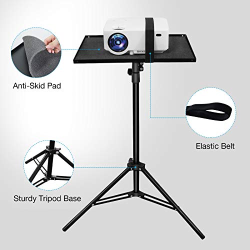 image for H O M P O W Projector Tripod Stand, Universal Aluminum Laptop Projecto