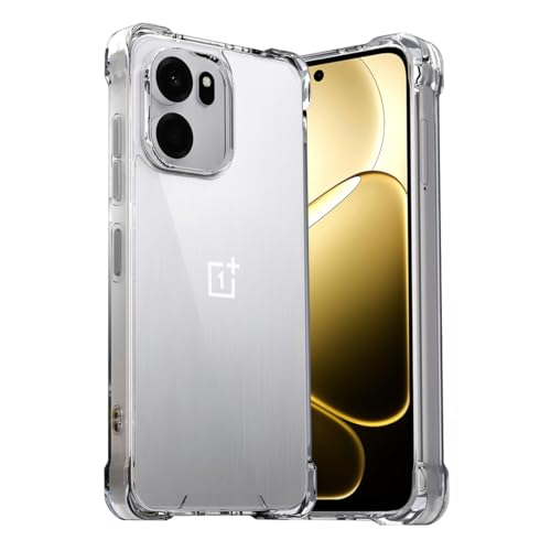 Image of Fashionury Clear Back Cover Case for OnePlus Nord 6 5G / CE 6 5G | Anti-Yellow Acrylic Hard Back + Soft TPU Bumper | Shockproof 360 Protection | Slim Transparent Bumper Case (Clear)