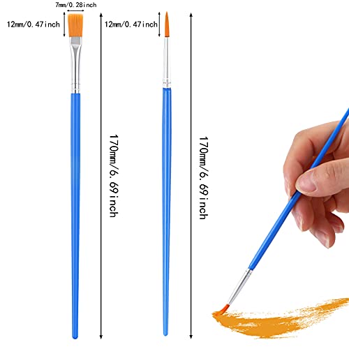 60 Pcs Paint Brushes,Round Flat Small Brush Bulk For Detail Painting #TOP1