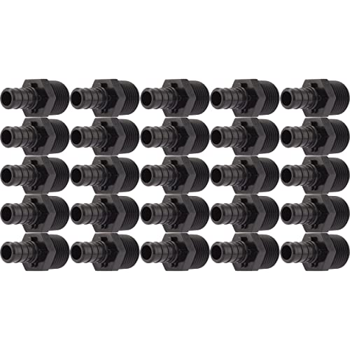 Image of SharkBite 1 /2 Inch MNPT Poly Crimp Adapter, Pack of 25, PEX Pipe, PE-RT, UP120