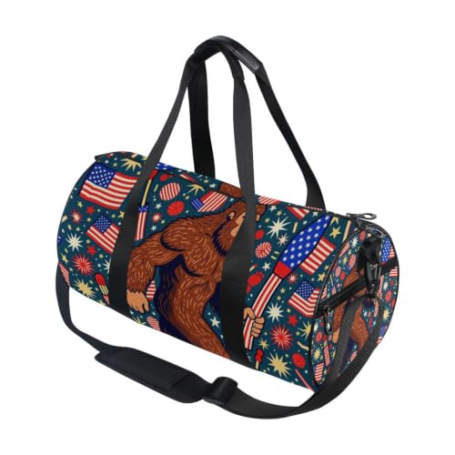 Bolsa de gimnasio ligera y cilíndrica con práctico bolsillo interior para hombres y mujeres